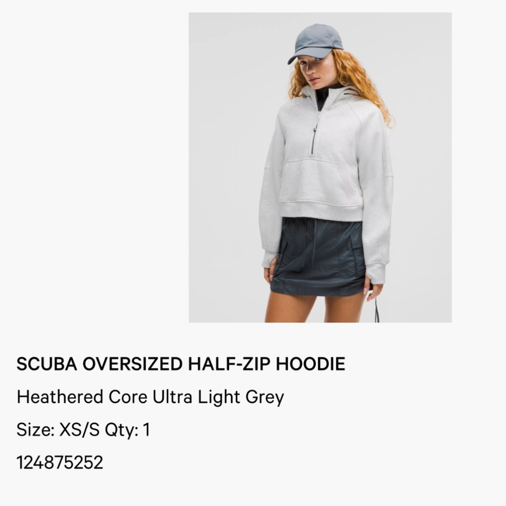 Lululemon grey scuba half zip